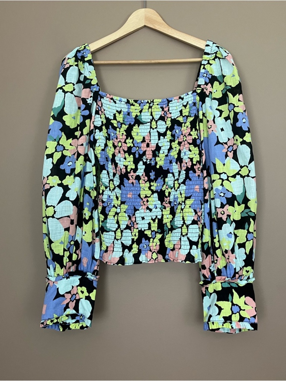 {Free People} Ariana Printed Top in Retro Combo - Womens Large - NWT